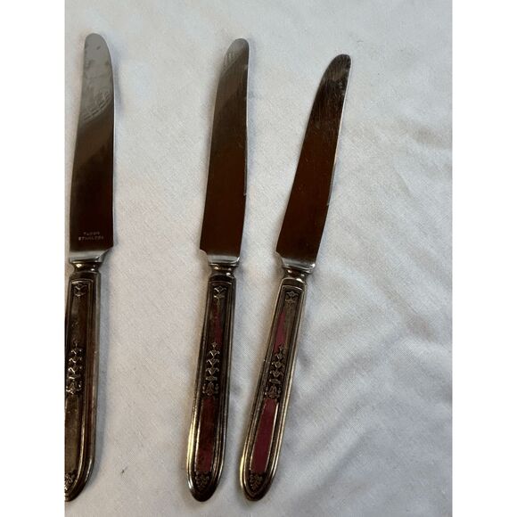 Vintage Tudor Stainless Steel Six-Piece Butter Knife Set, Flatware - Picture 3 of 4